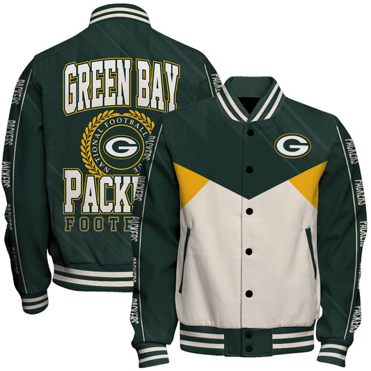 Green Bay Packers Football Team 2025 - 26 Personality, Outstanding Unisex Varsity Jacket