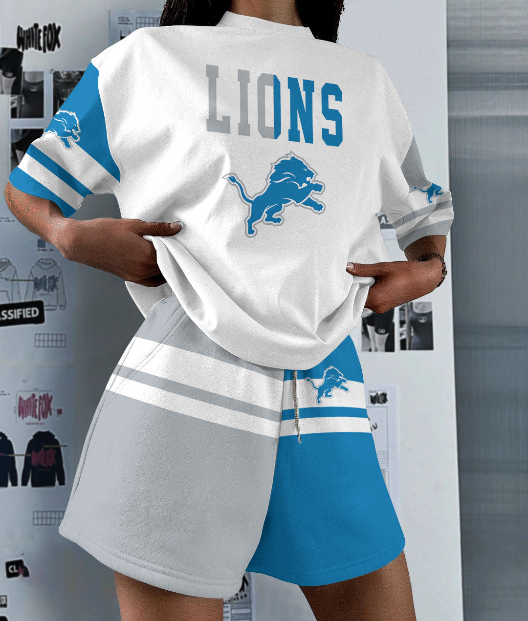 Detroit Lions  Limited Edition Women's T-Shirt & Short Set