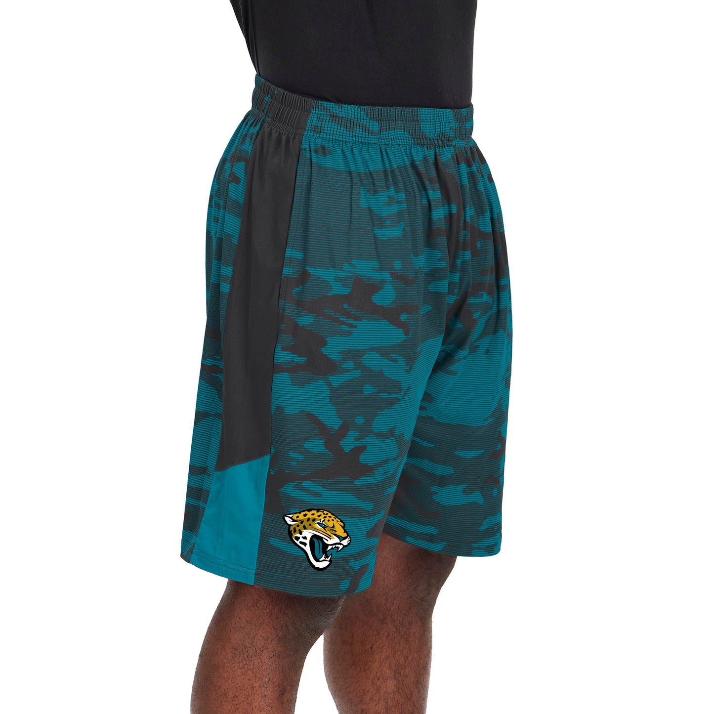 Zubaz Men's NFL Jacksonville Jaguars Lightweight Shorts with Camo Lines