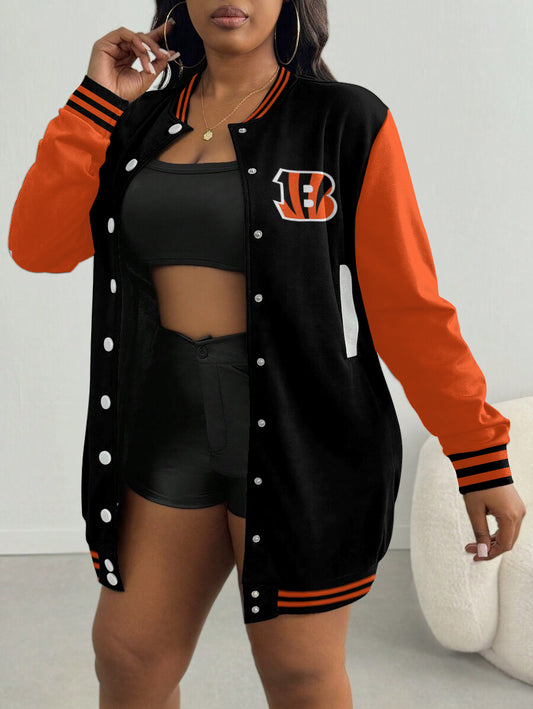 Cincinnati Bengals Women's Limited Edition Button Down Long Sleeve Jacket Dress