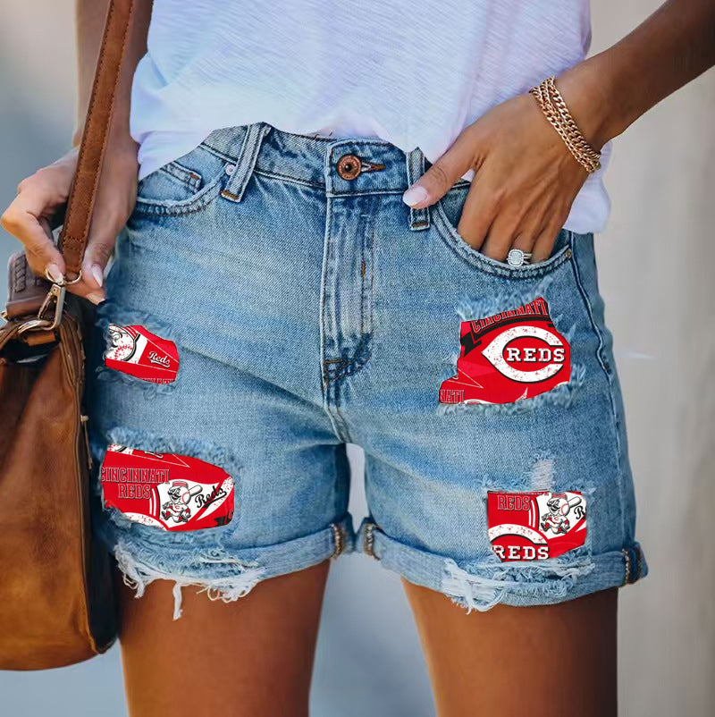 Reds Distressed Cutoff Denim Shorts - Women