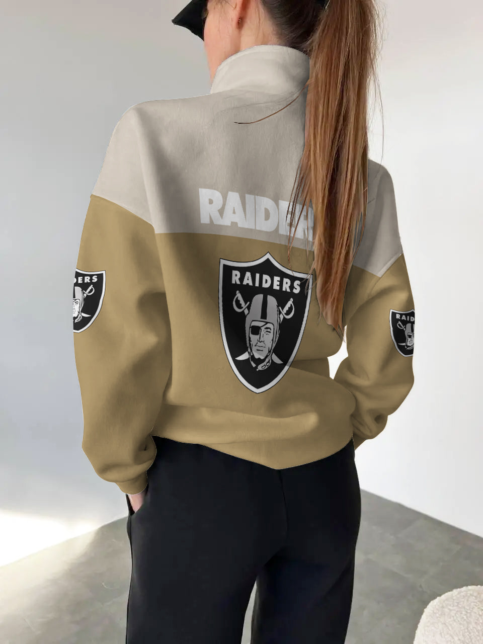 Las Vegas Raiders  2025 New Design Casual Snap  Mockneck Pullover