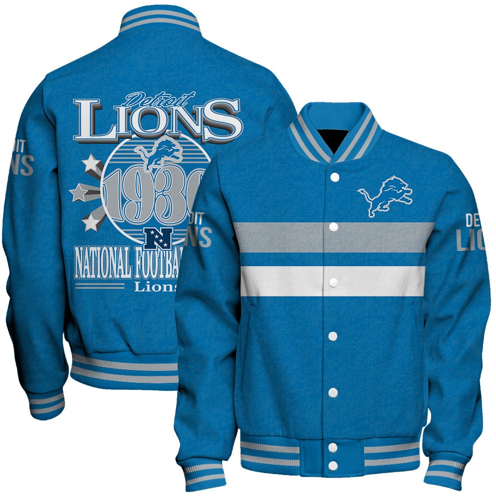 Detroit Lions Football Team 2025 -26 Super Durable Unisex Varsity Jacket