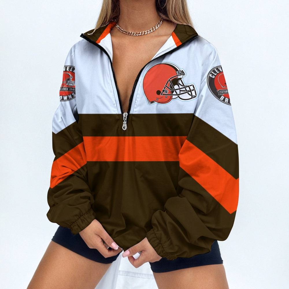 Women's Print V Neck Zipper Sweatshirt Jacket