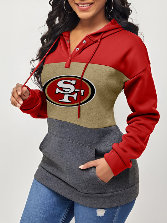 Women's Colorblock Drawstring Hoodie