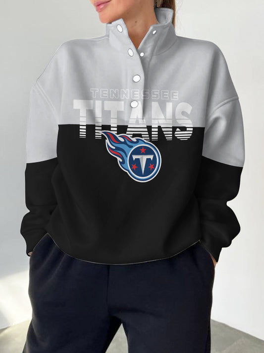 Tennessee Titans 2025 New Design Casual Snap  Mockneck Pullover