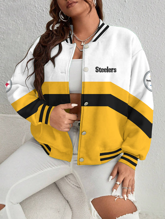 Pittsburgh Steelers Women's Long Pass Full- Snap Casual Jacket