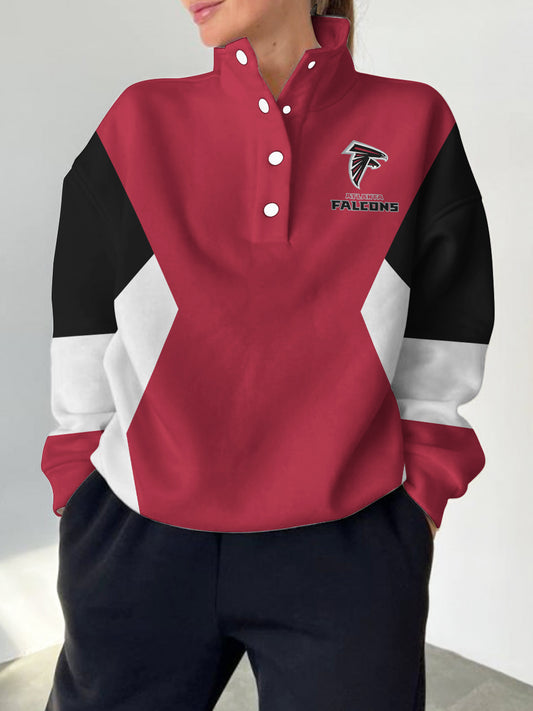 Atlanta Falcons 2025 New Design Casual Snap Mockneck Pullover