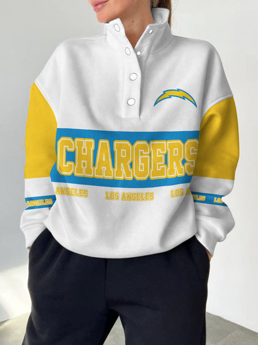 Los Angeles Chargers  2025 New Design Casual Snap  Mockneck Pullover