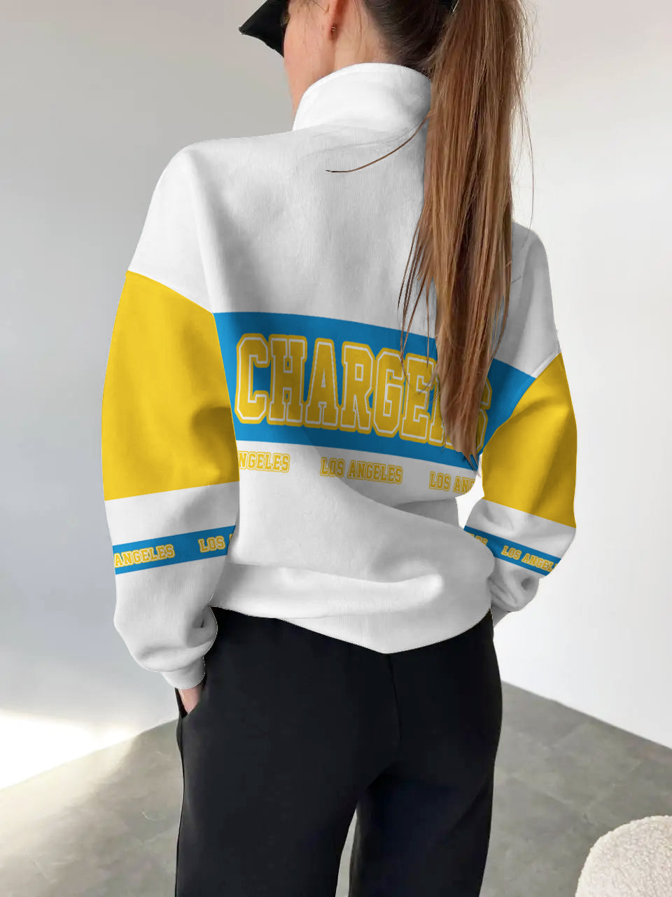 Los Angeles Chargers  2025 New Design Casual Snap  Mockneck Pullover