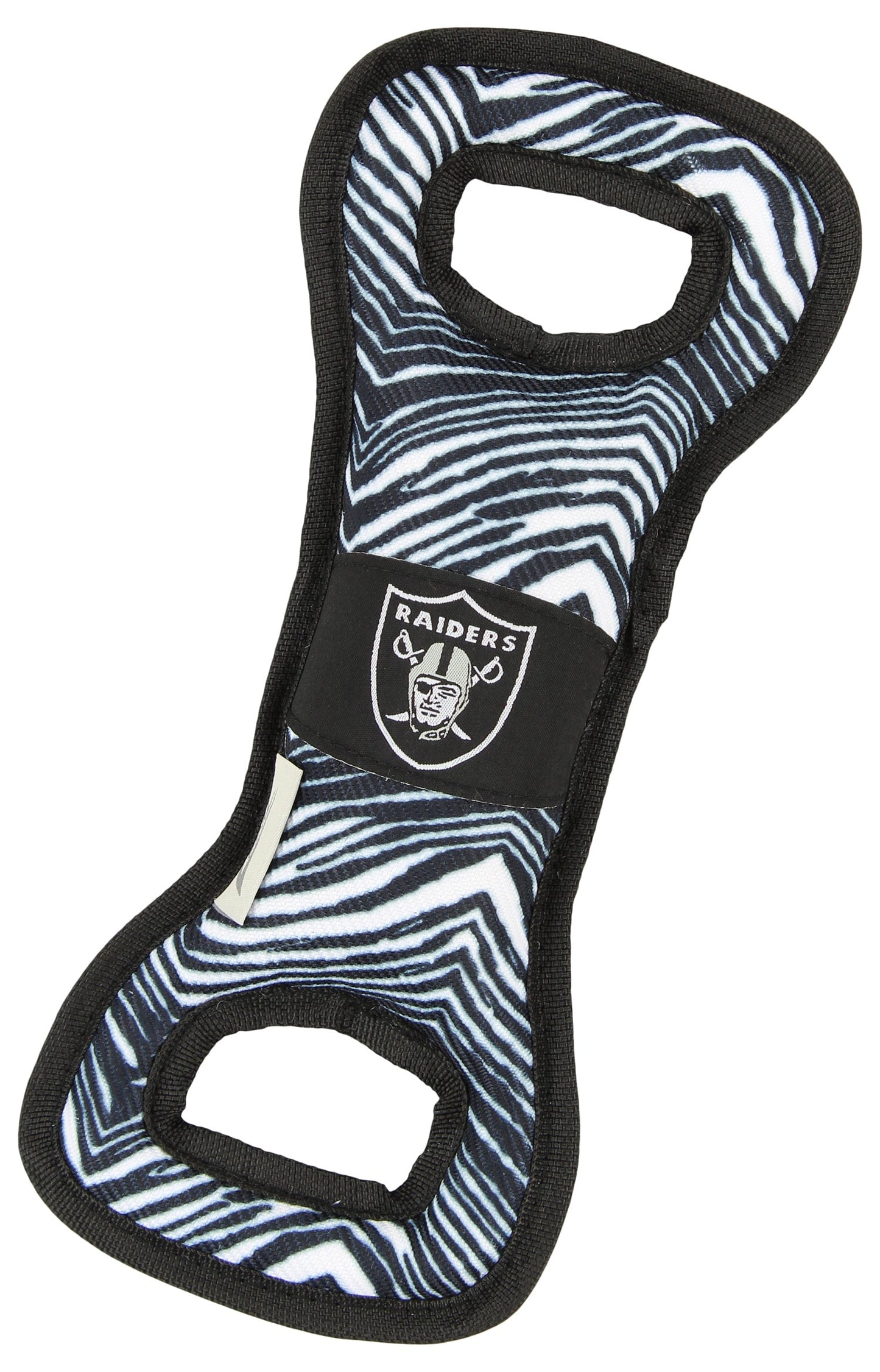 Zubaz X Pets First NFL Las Vegas Raiders Team Logo Dog Tug Toy with Squeaker