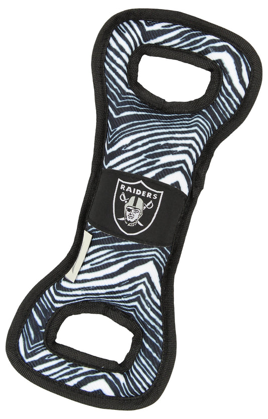 Zubaz X Pets First NFL Las Vegas Raiders Team Logo Dog Tug Toy with Squeaker