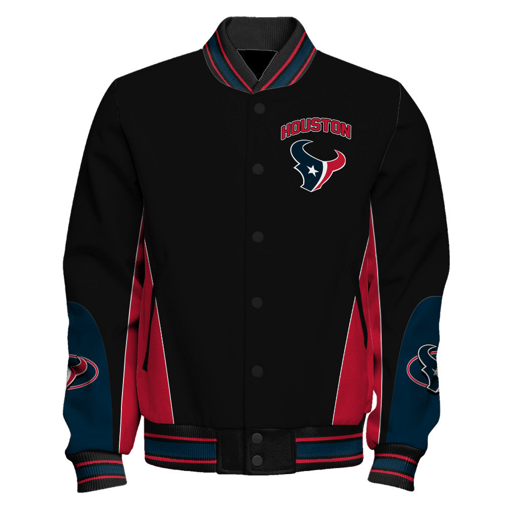 Houston Texans Football Team 2025 - 26 In Sync With The Home Team Unisex Varsity Jacket