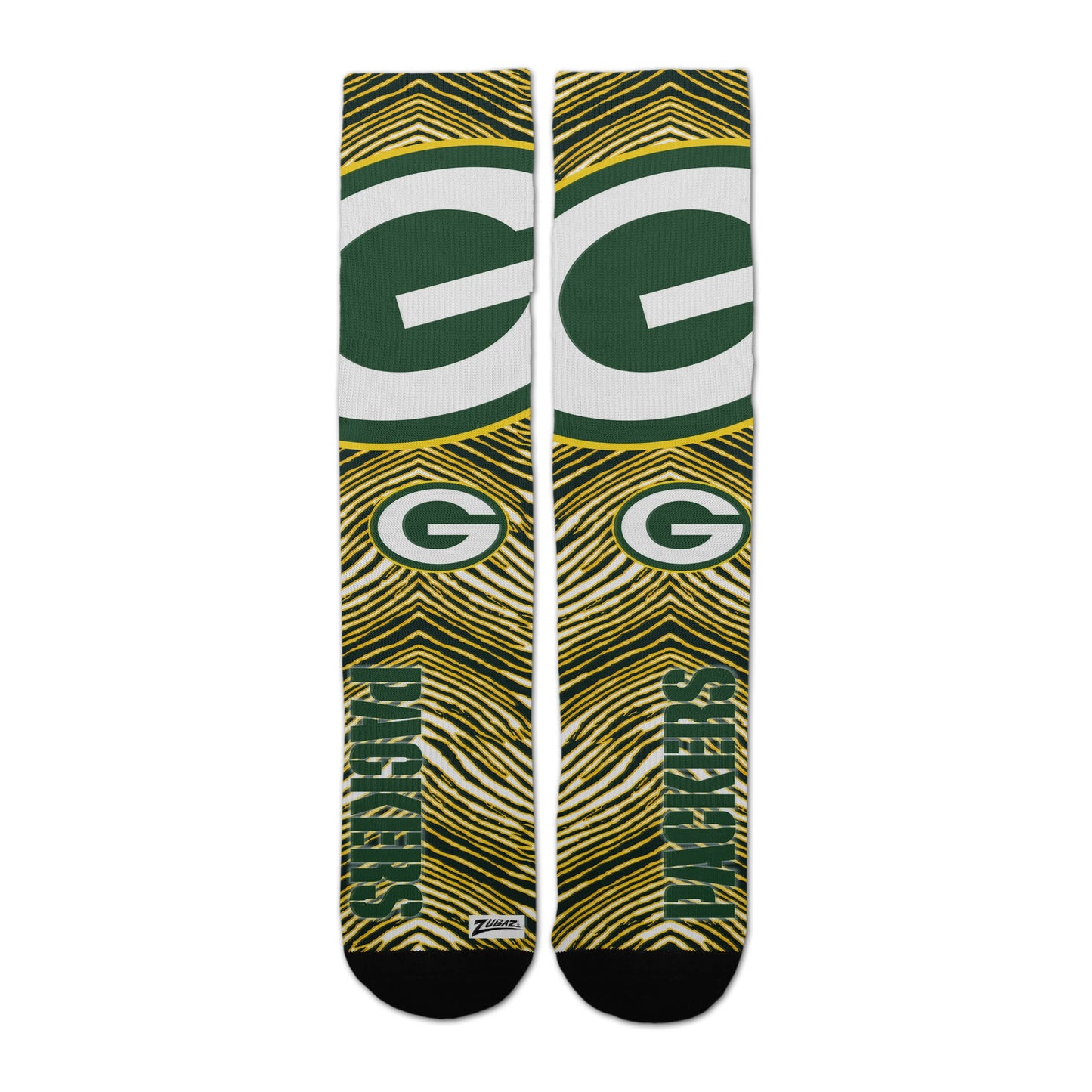 Zubaz By For Bare Feet NFL Zubified Adult and Youth Dress Socks, Green Bay Packers, One Size