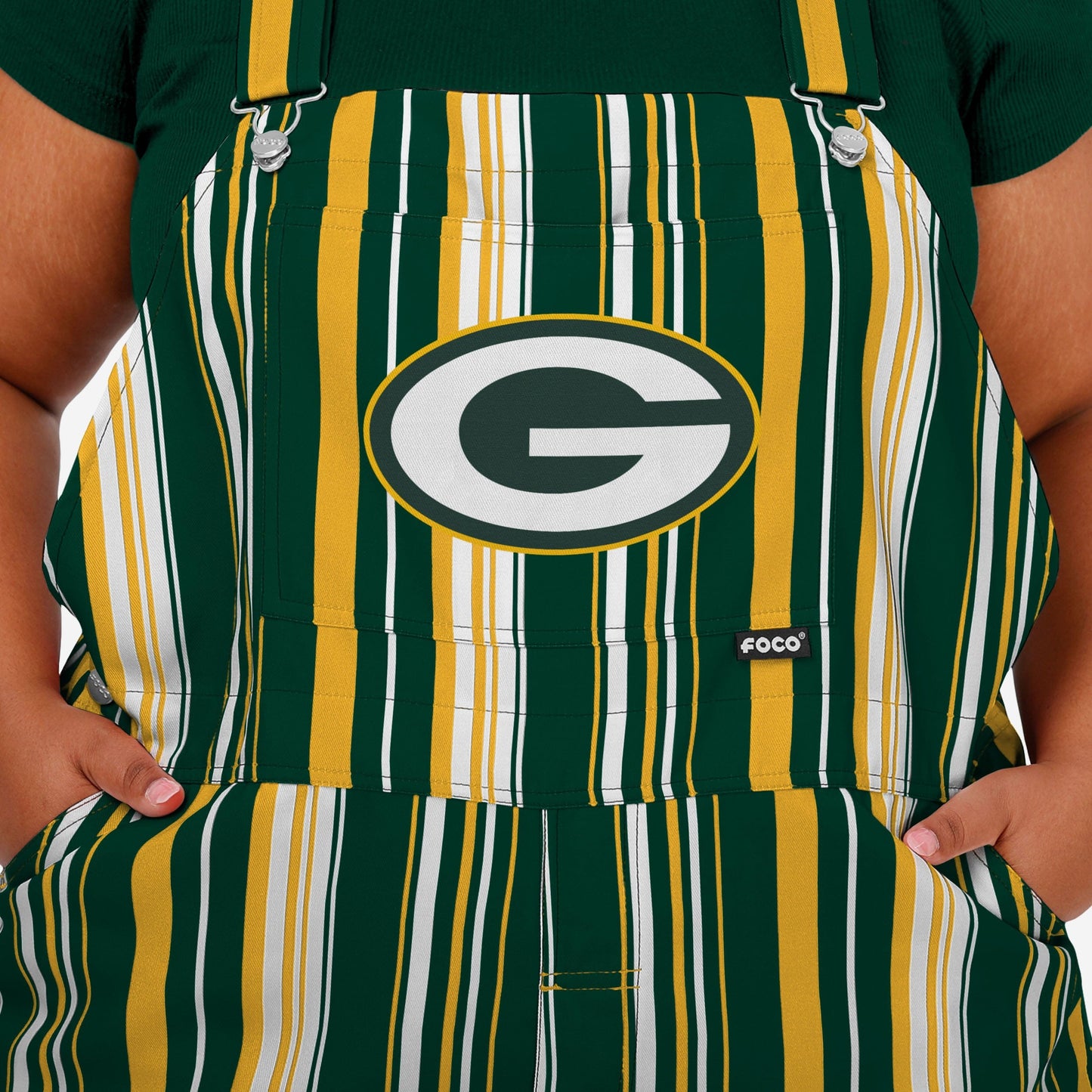 New Womens Hyper Stripe Bib Overalls