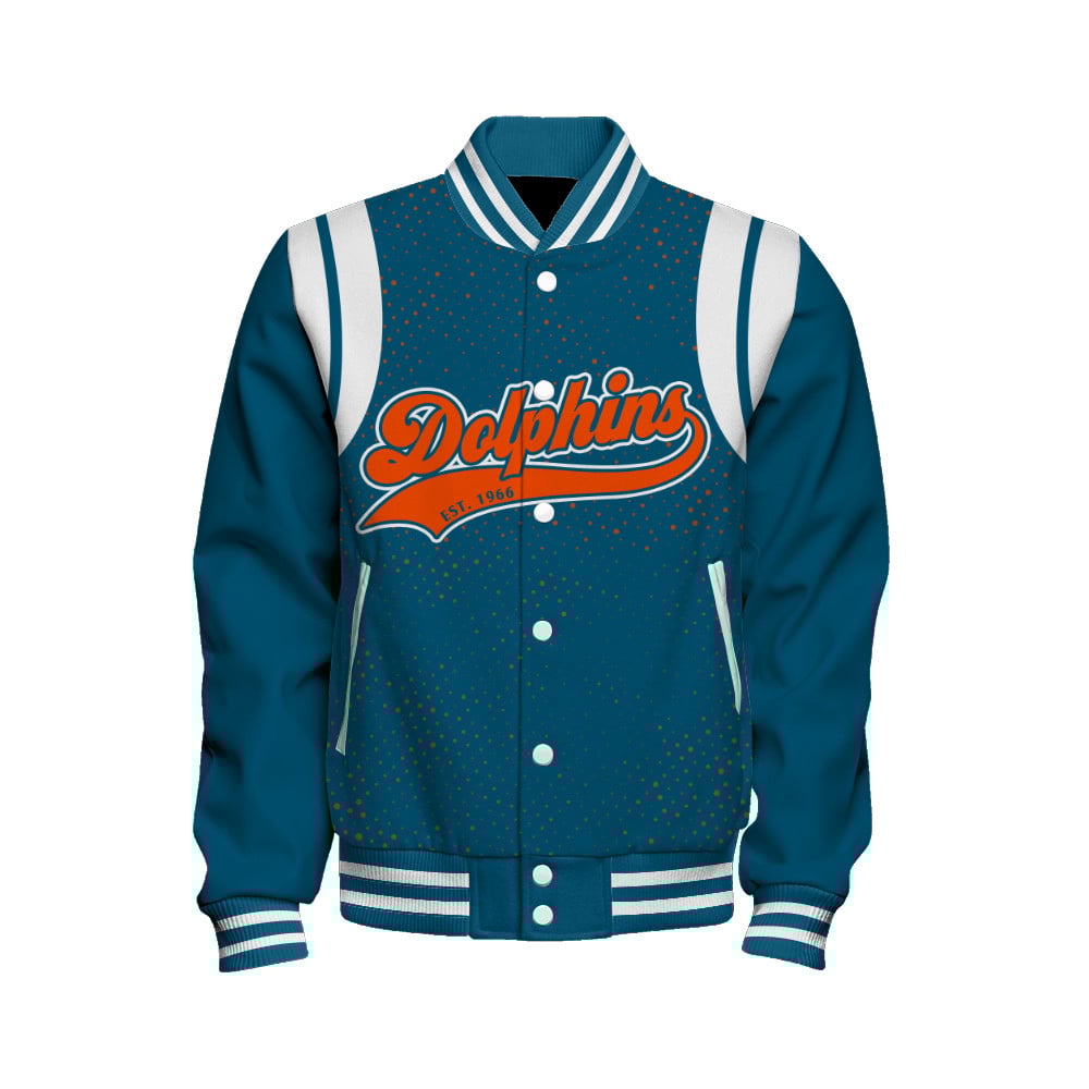 Miami Dolphins National Football League 2025 Make Your Mark Unisex Varsity Jacket