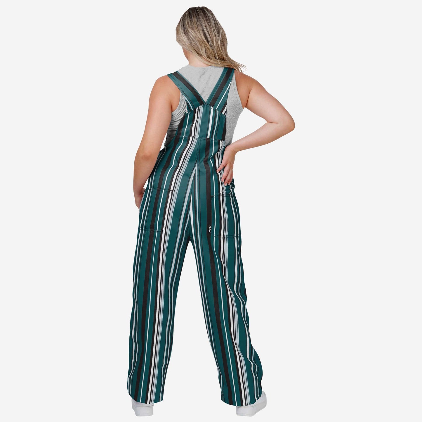 New Womens Hyper Stripe Bib Overalls