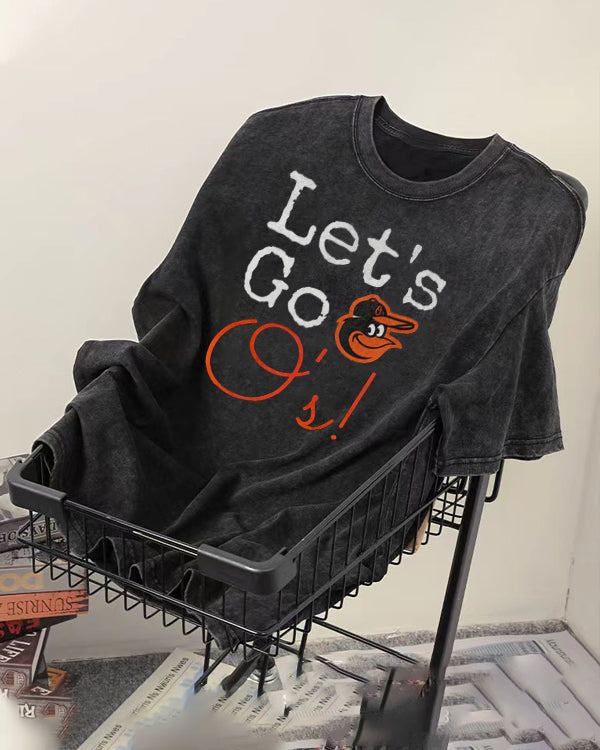 Washed Distressed Print Short Sleeve T-shirt