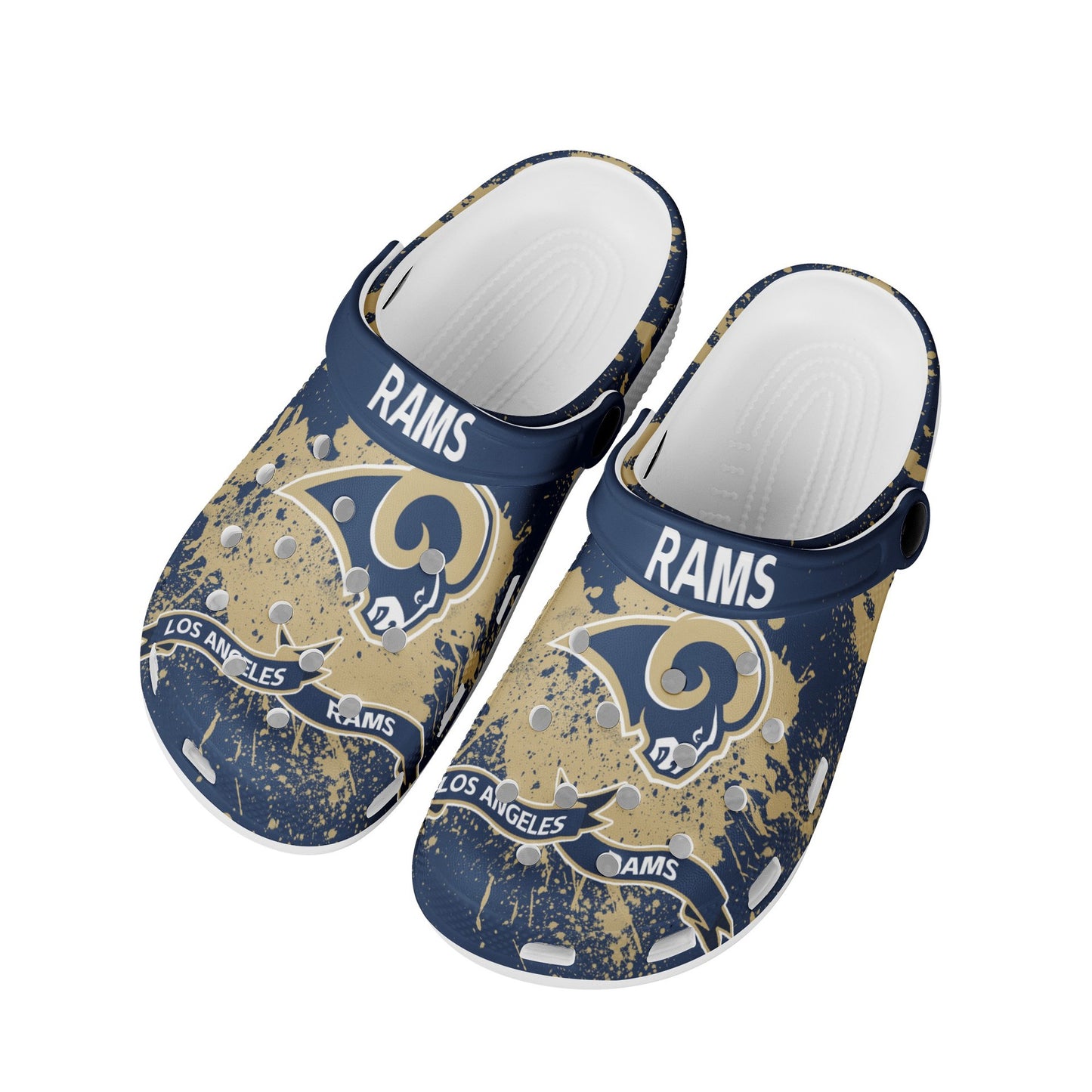 2022 new los angeles rams rams graphic print thong shoes men DIY beach sandals