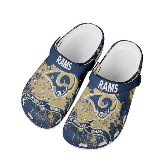 2022 new los angeles rams rams graphic print thong shoes men DIY beach sandals