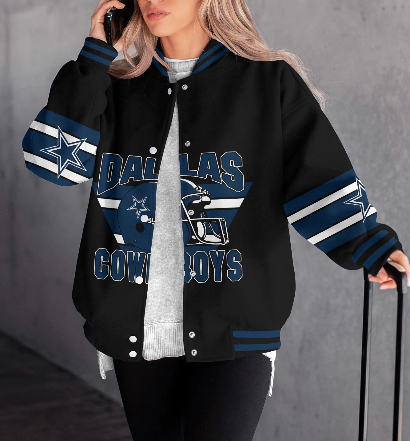 Dallas Cowboys Women's Long Pass Full- Snap Casual Jacket