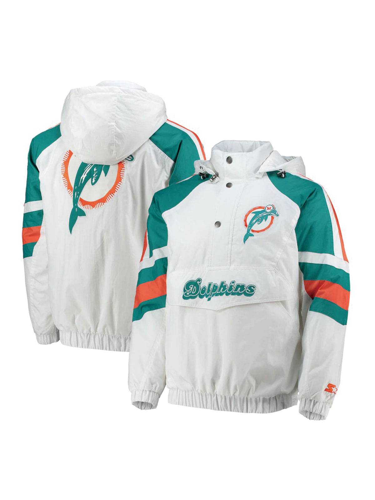 Miami Dolphinsniconico Half-Snap Hoodie Jacket