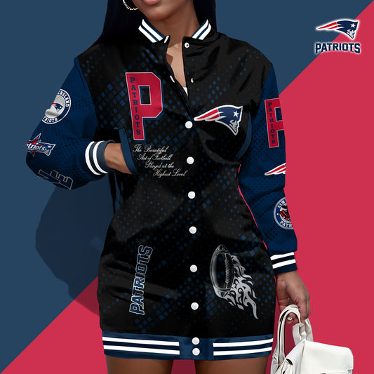 New England Patriots Limited Edition Button Down Long Sleeve Jacket Dress