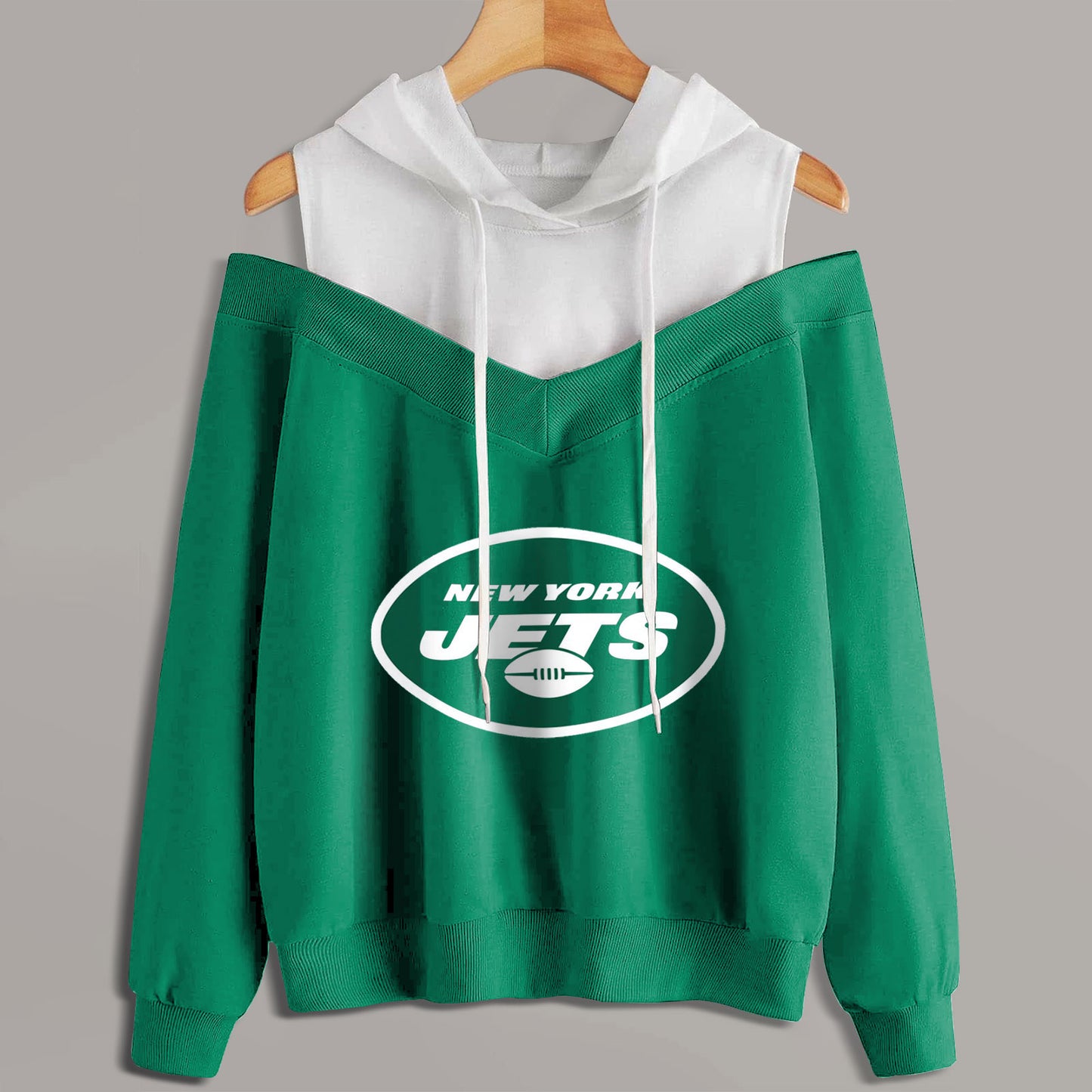 2 In 1 Colorblock Cold Shoulder Hoodie