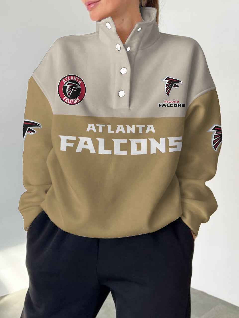 Atlanta Falcons  2025 New Design Casual Snap  Mockneck Pullover