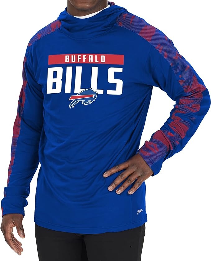 Zubaz NFL Men's Buffalo Bills Lightweight Elevated Hoodie with Camo Accents