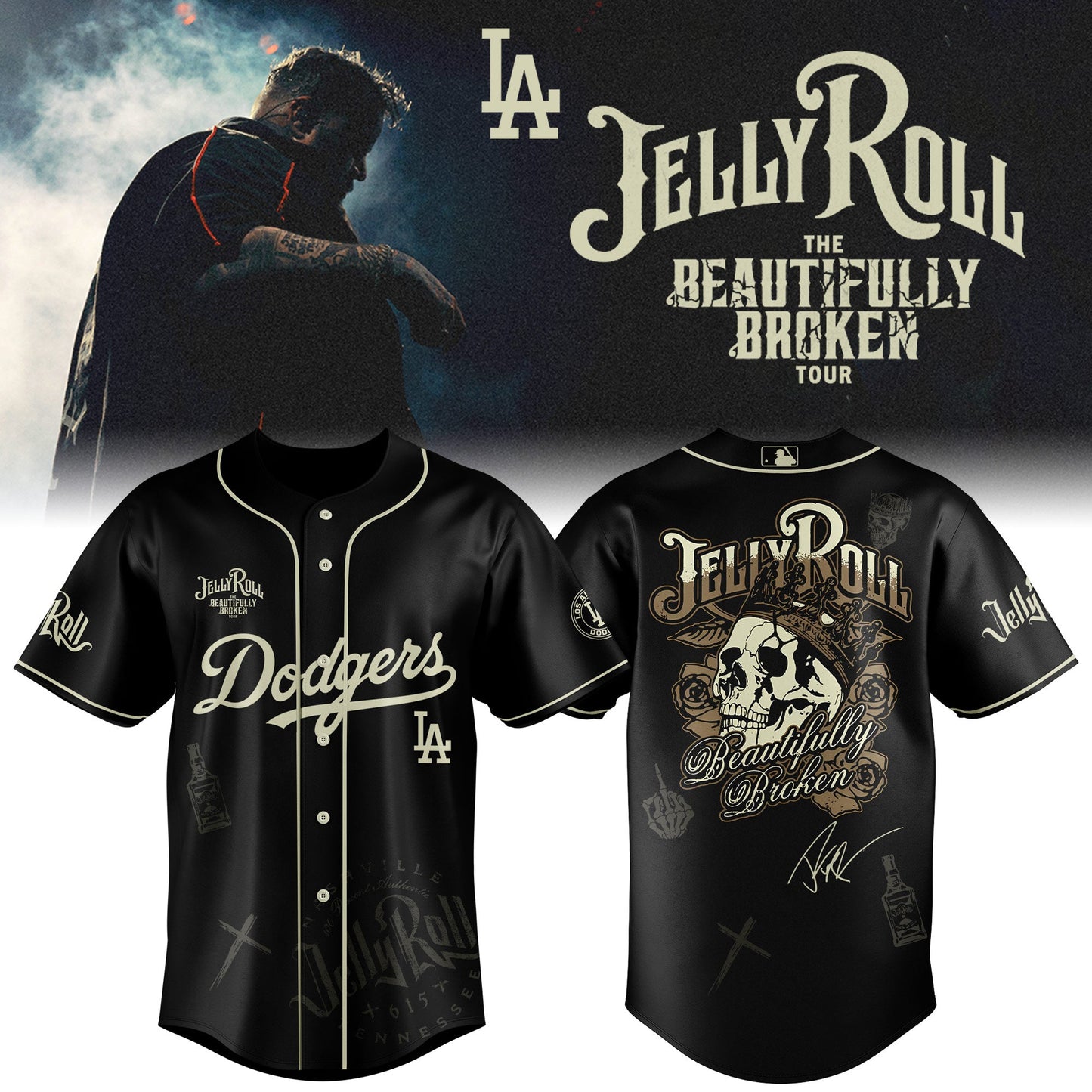 LAD x Jelly Roll Baseball Jersey 2025 Limited Edition