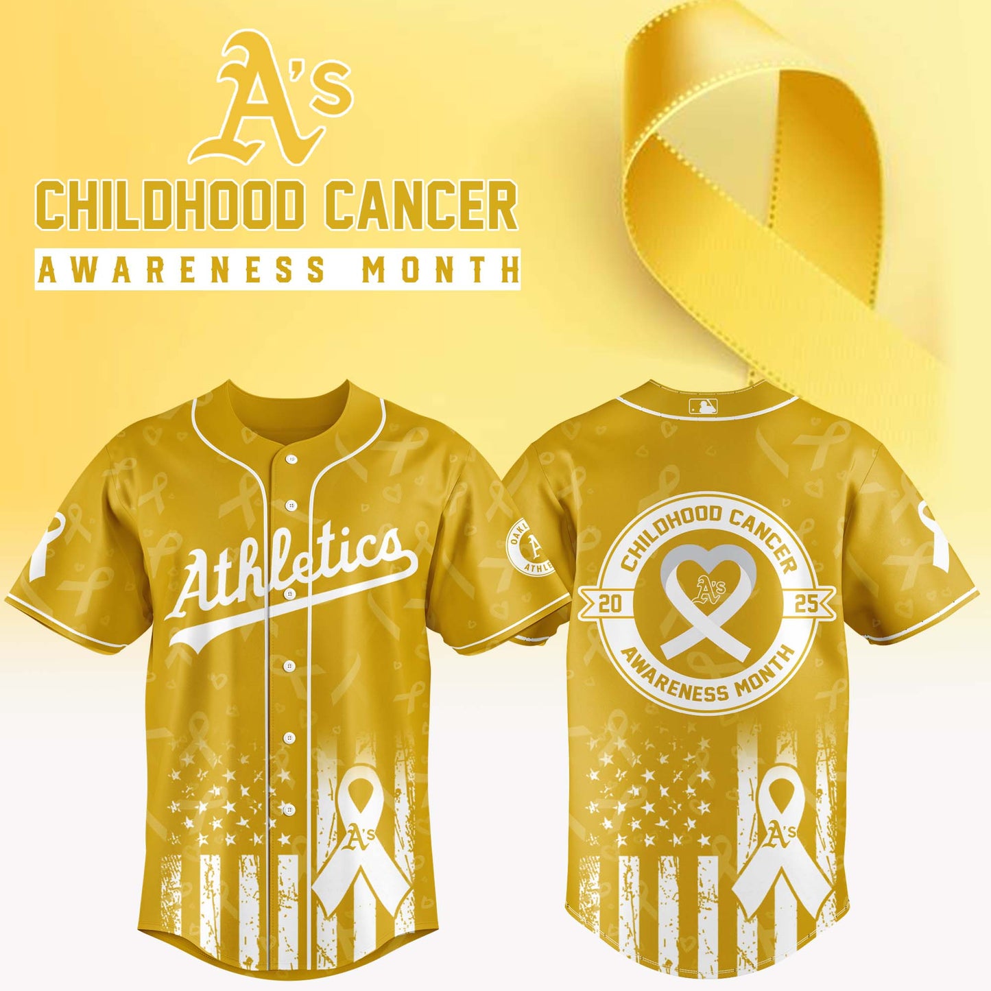 Oakland Athletics x Childhood Cancer Awareness Month 2025 Jersey Editions Limited