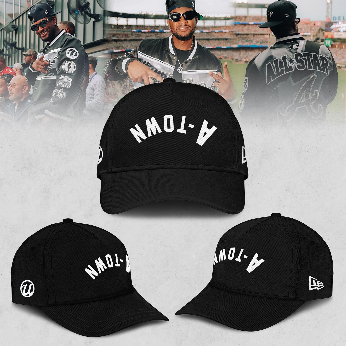 Atlanta Braves Usher 2025 MLB All-Star Game Bomber Jacket – Black and White