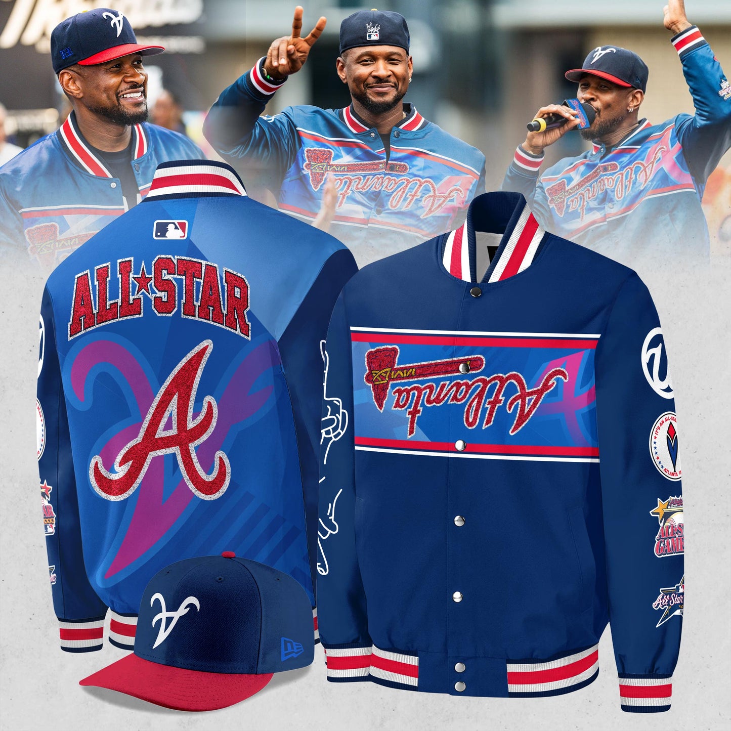 Atlanta Braves Usher 2025 MLB All-Star Game Bomber Jacket
