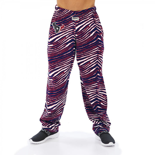 Zubaz NFL Men's Houston Texans Classic Zebra Print Team Logo Pants