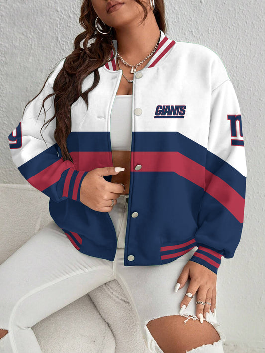 New York Giants Women's Long Pass Full- Snap Casual Jacket