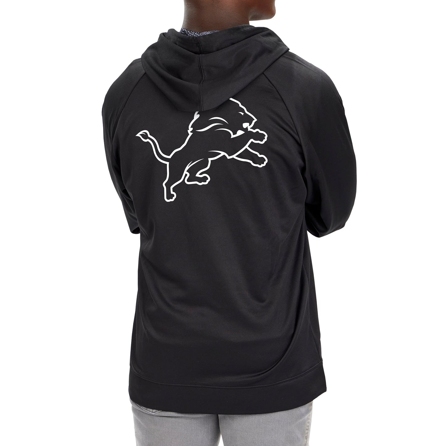 Zubaz Men's NFL Detroit Lions Full Zip Viper Print Fleece Hoodie