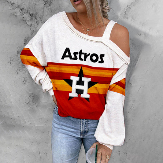 ASTROS ASYMMETRICAL NECK SHIFT CASUAL LONG SLEEVE TOP