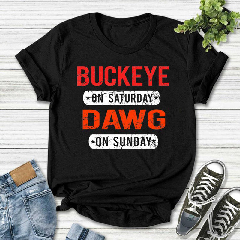 Printed casual short-sleeved T-shirt