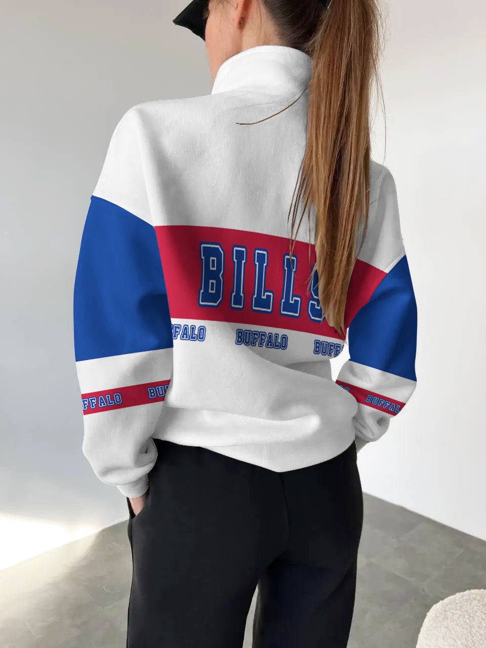 Buffalo Bills  2025 New Design Casual Snap  Mockneck Pullover