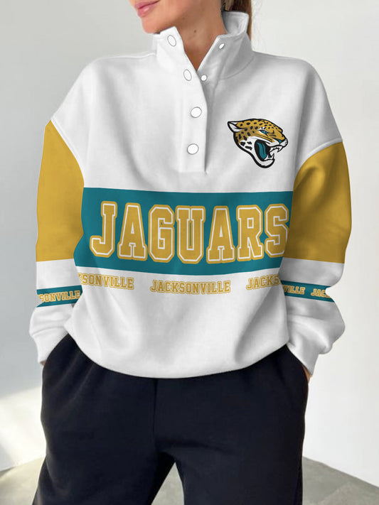 Jacksonville Jaguars  2025 New Design Casual Snap  Mockneck Pullover