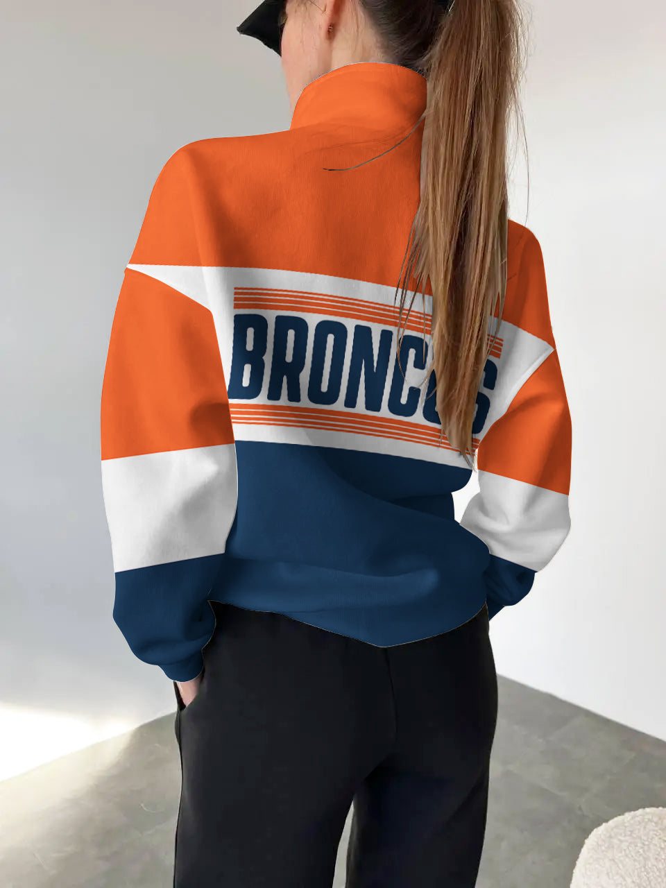 Denver Broncos 2025 New Design Casual Snap Mockneck Pullover