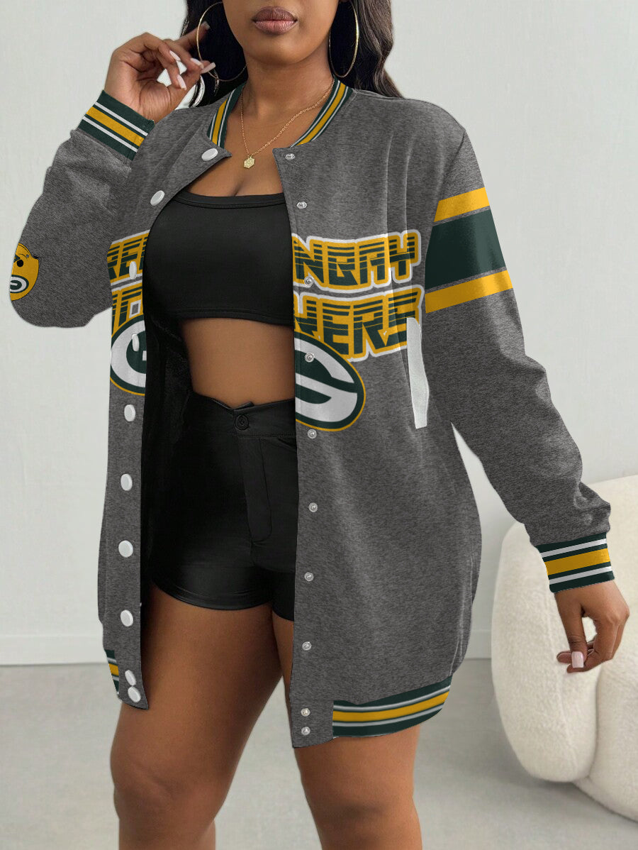 Green Bay Packers Women's Limited Edition Button Down Long Sleeve Jacket Dress