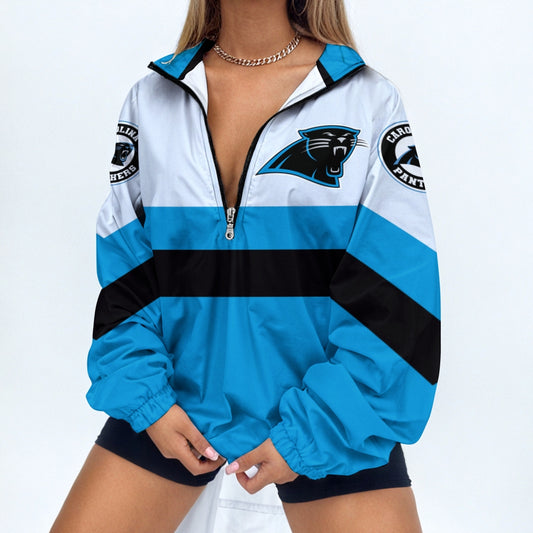 Women's Print V Neck Zipper Sweatshirt Jacket