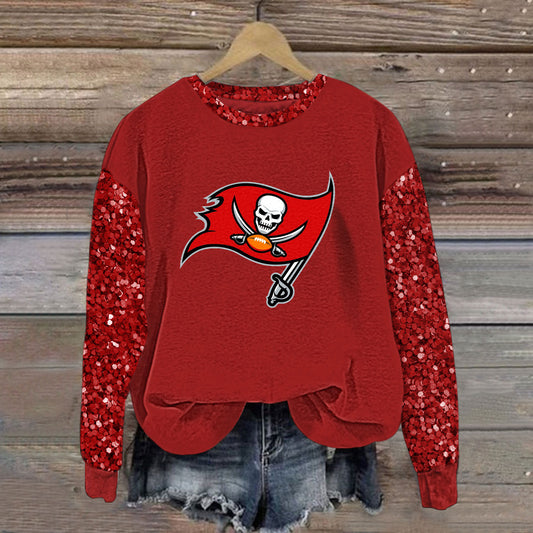 Sequined Sleeves Vintage Sweatshirt