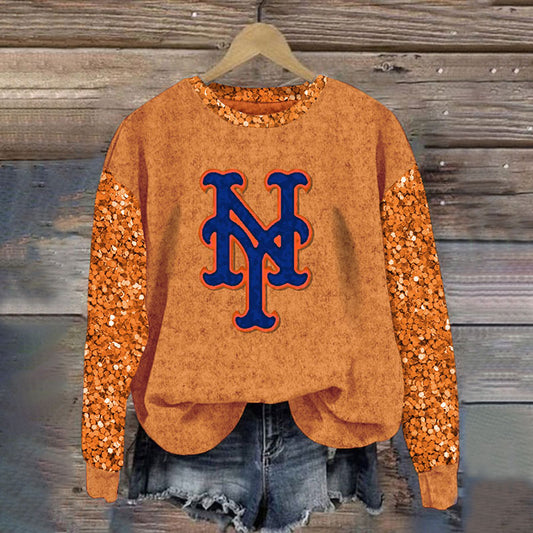 Sequined Sleeves Vintage Sweatshirt