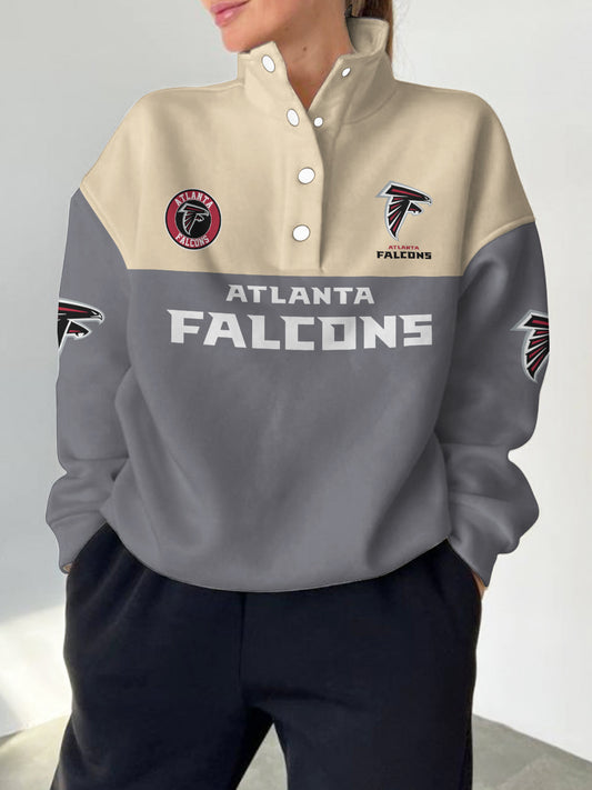 Atlanta Falcons  2025 New Design Casual Snap  Mockneck Pullover