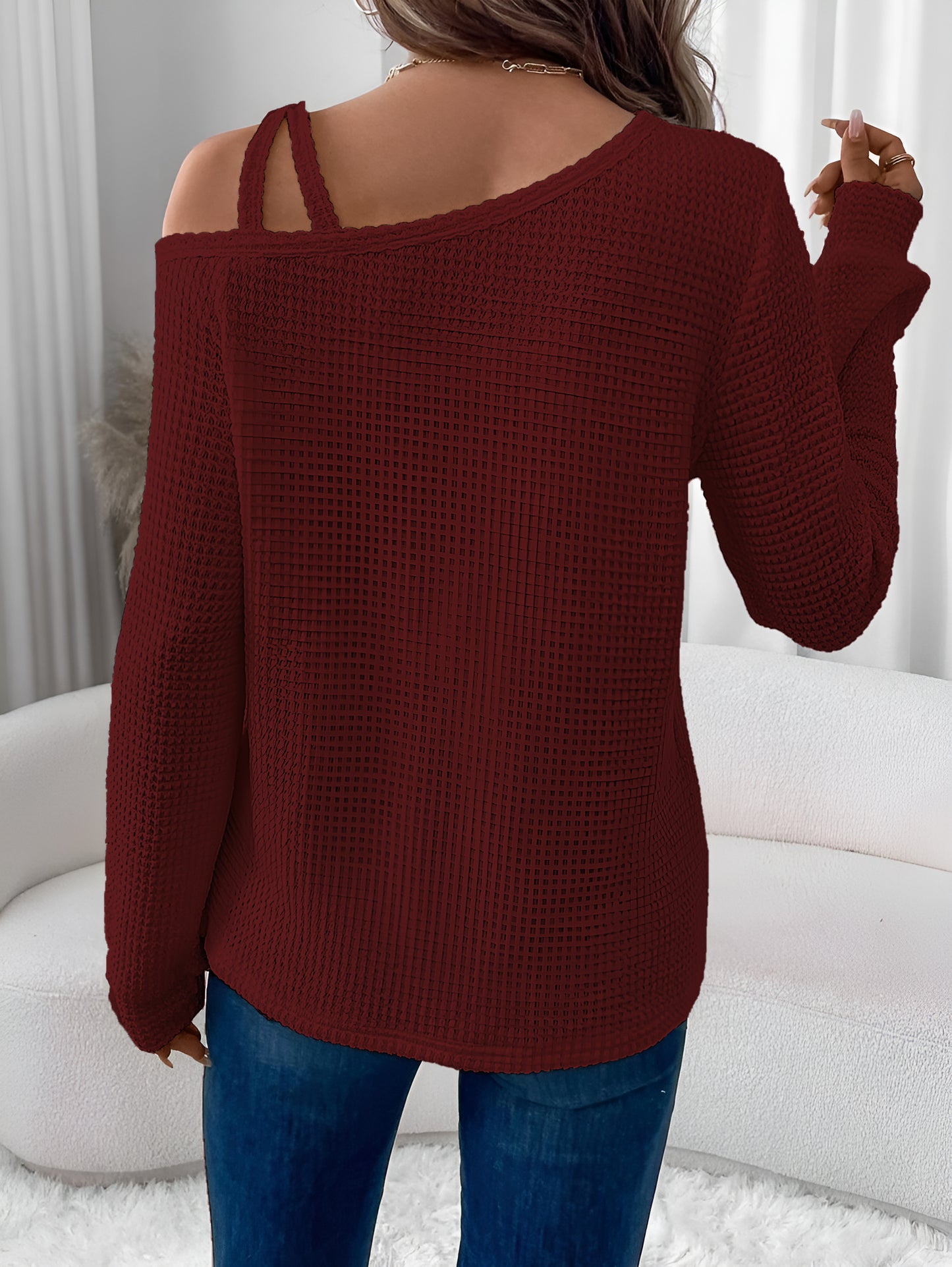 Asymmetric Off-Shoulder Women's Sweatshirt