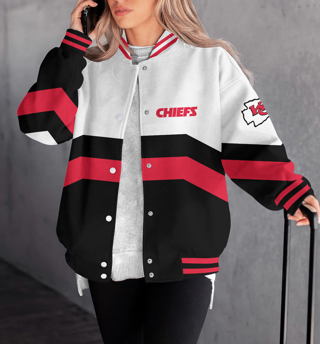Kansas City Chiefs Women's Long Pass Full- Snap Casual Jacket
