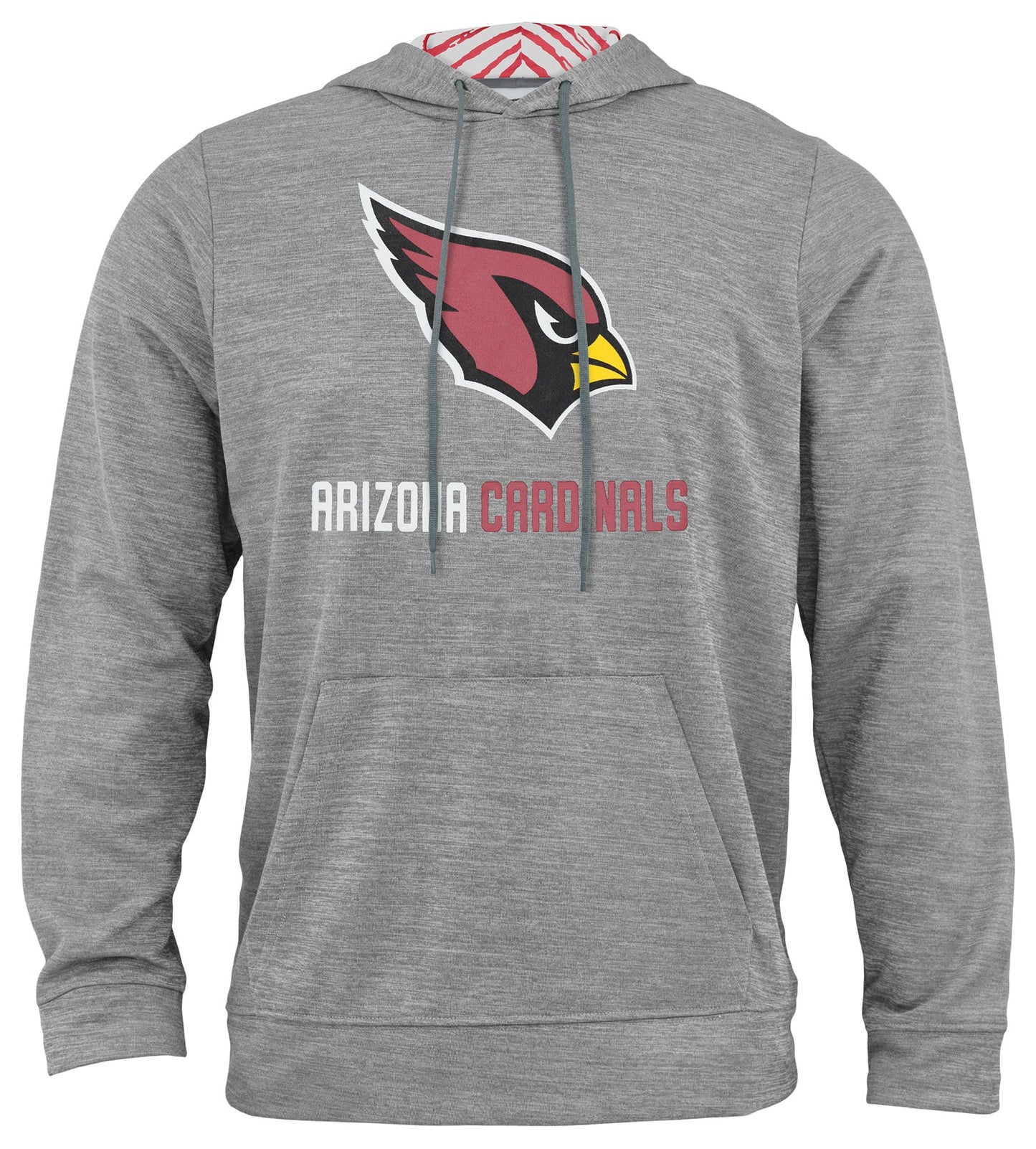 Zubaz NFL Men's Grey Team Name & Logo Zebra Hoodie Arizona Cardinals